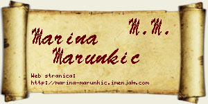 Marina Marunkić vizit kartica